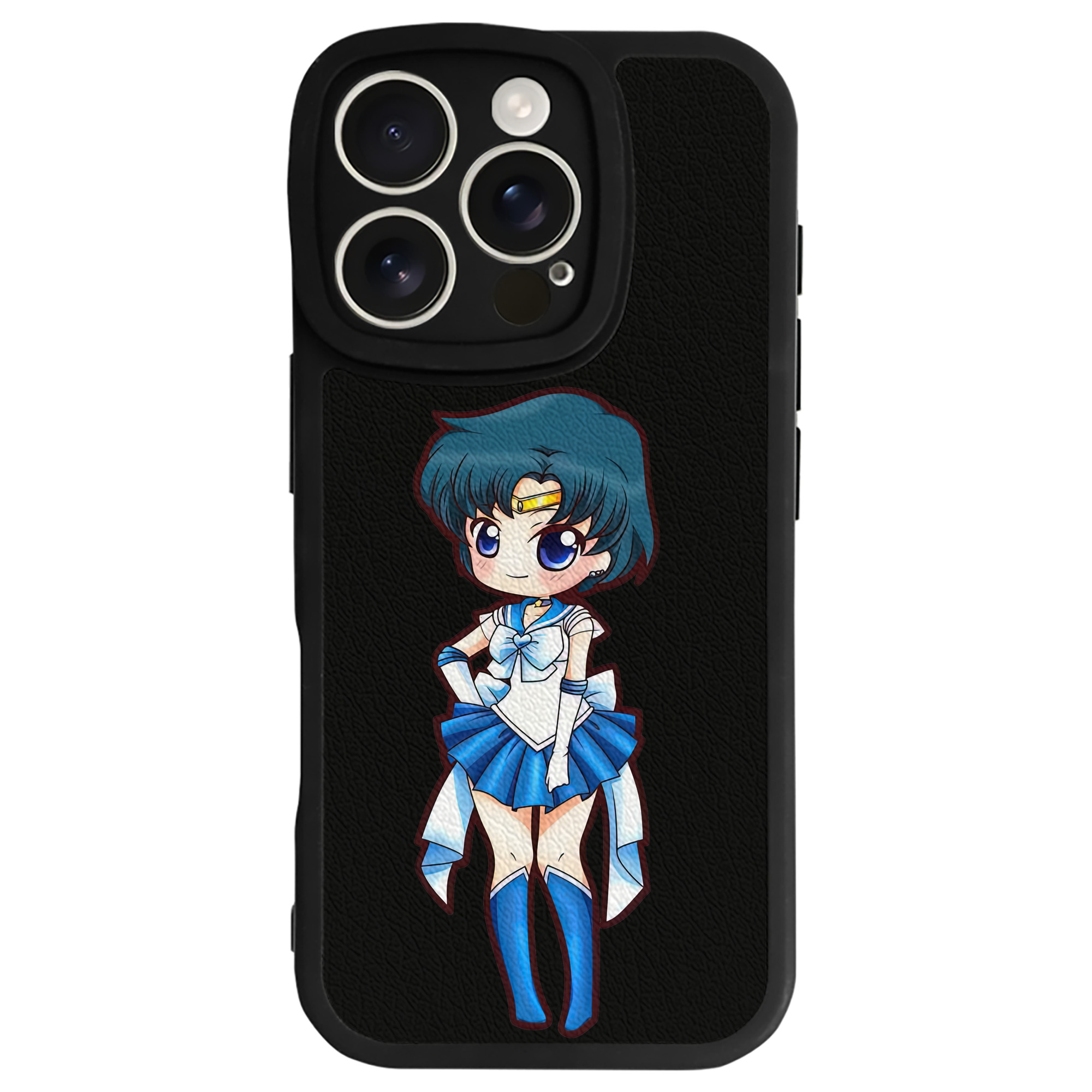 （画像用） 美少女戦士セーラームーン 水野 亜美 みずの あみ Sailor Moon Mizuno Ami 【iPhone 16シリーズ対応】シリコンスマホケース（レザー調） 材質：シリコン